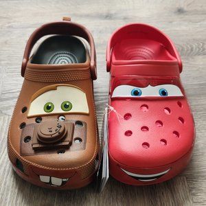 Lightning McQueen and Mater Crocs Disney Cars mixed-matched pair New in Box size